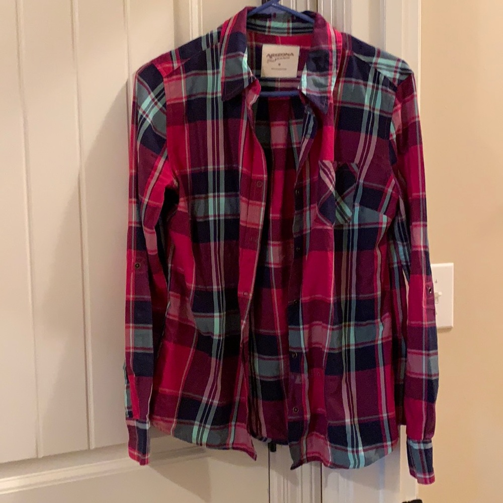 Flannel shirt with snap buttons